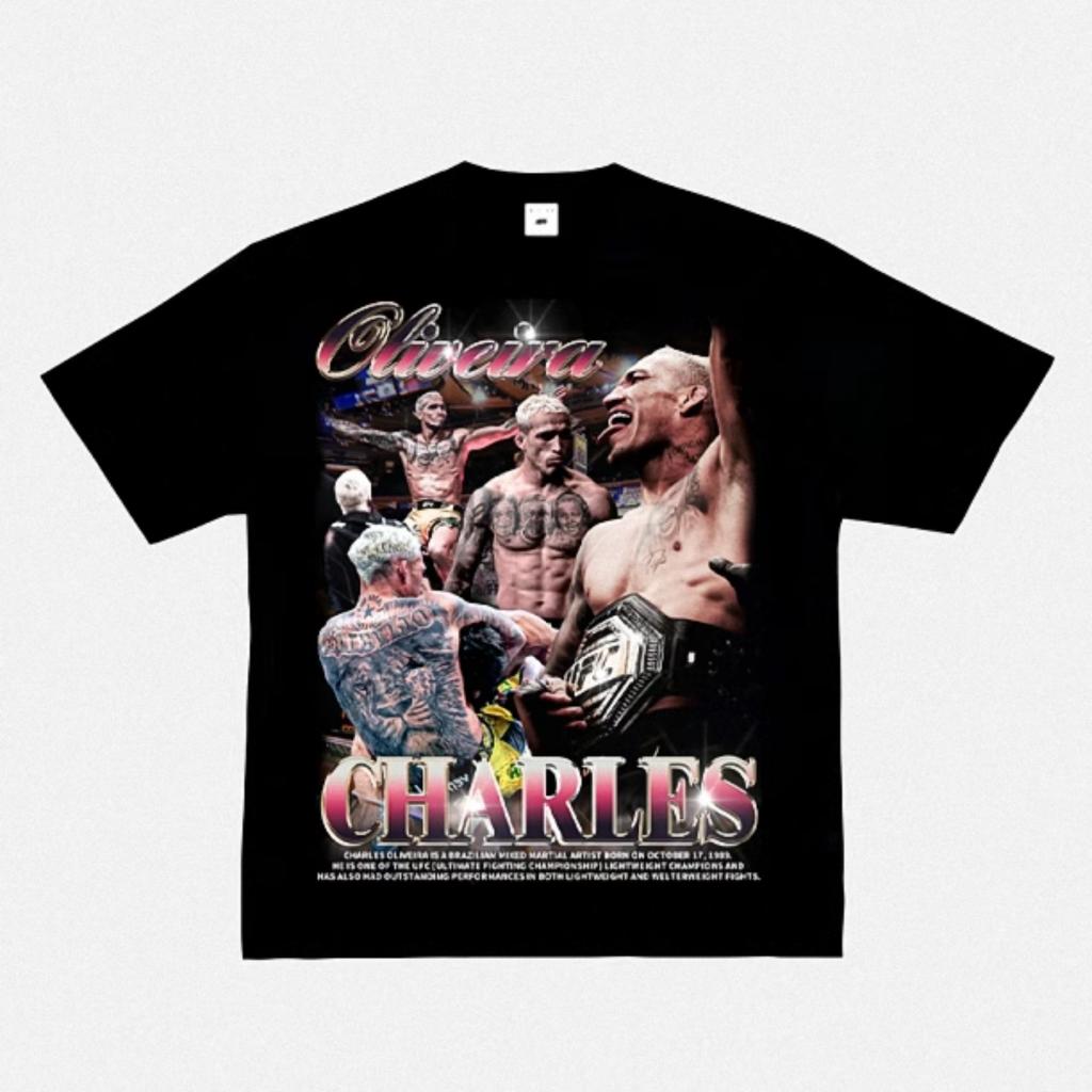 2025 New Fashion 100% Cotton Men T-shirt Fight Y2k Printing Short Sleeve American Retro Small Neckline Fighting Top Retro Top