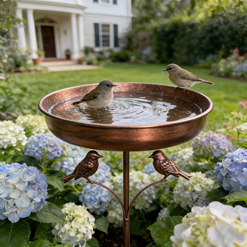 5 Claw Ground Plug Freestanding Birdbath Rustproof Metal Bird Feeding Station  Farm Decoration