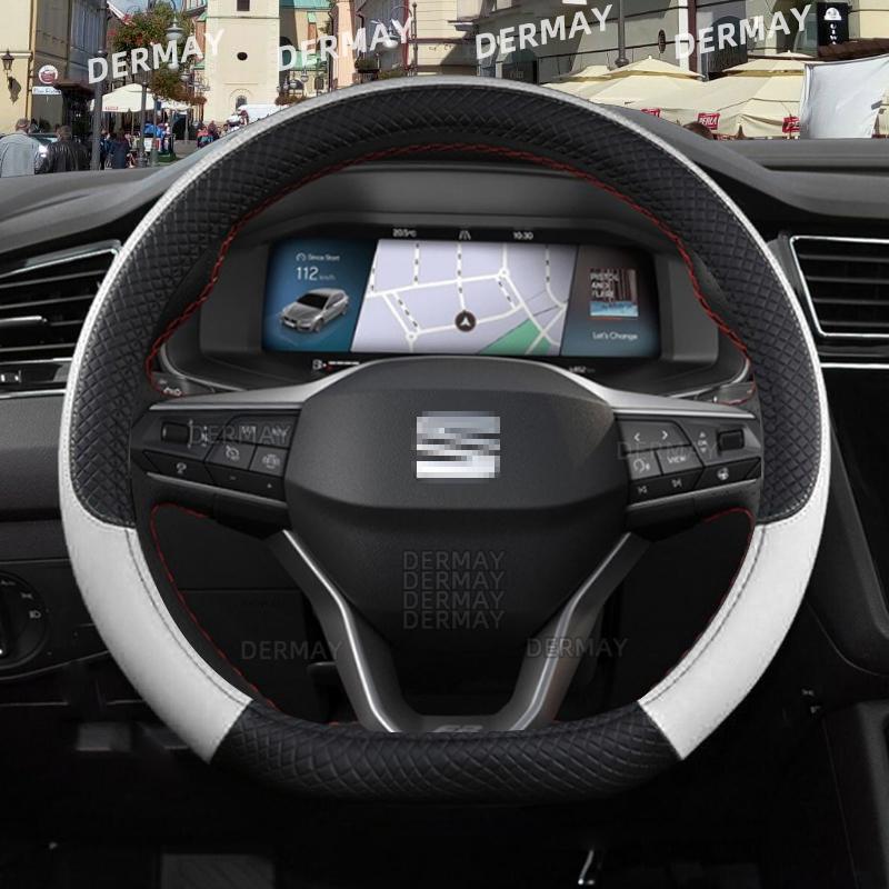 for Seat ibiza 6L 6J 6P 6F KJ1 FR Car Steering Wheel Cover PU Leather Non-slip 9 Colors Auto Accessories Fast Shipping