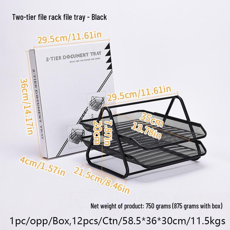 Металлическая двухъярусная подставка для документов Настольный держатель и органайзер для документов 2090₽