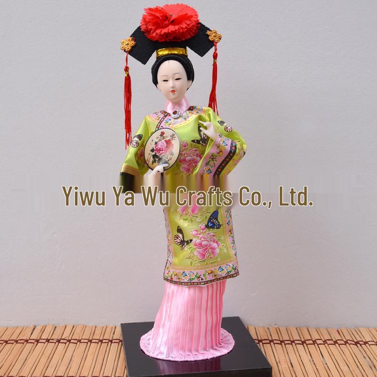 Seidenpuppenpuppe einer Prinzessin der Qing-Dynastie - Haus- & Hoteldekoration, Geschenk, Reiseandenken