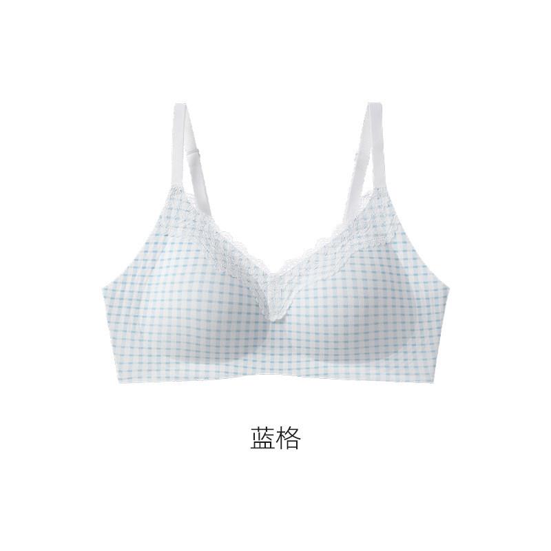 Japanese pure cotton small breasts gather, anti-sagging comfortable soft support French lace less seamless bra cover