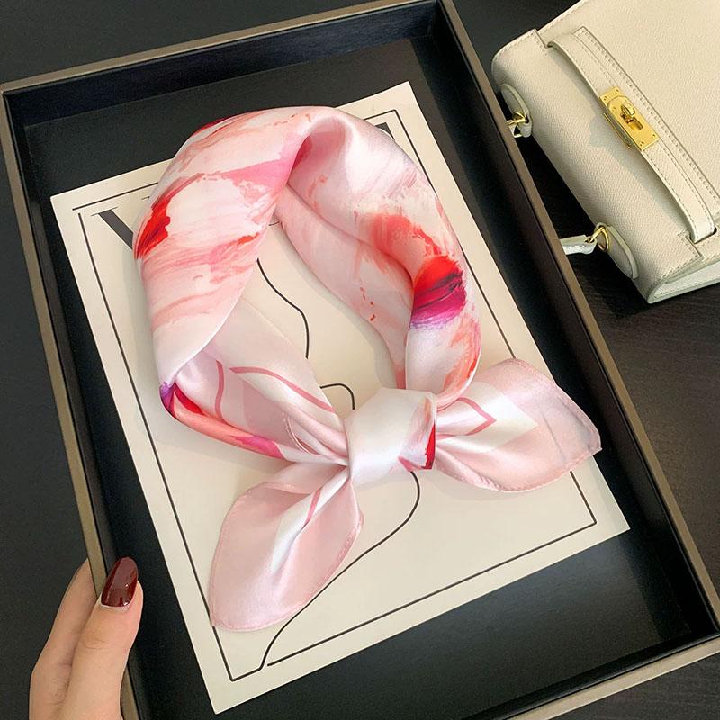 Scarf Silk Bandana Women Square Scarves Wrap Kerchief Spring Fashion Luxury High Quality Headband Hijab Shawls