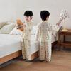 Spring New Children'S Pajamas Cartoon Size Boys' Long-Sleeved Plain Gauze Loungewear Loose Two-Piece Set