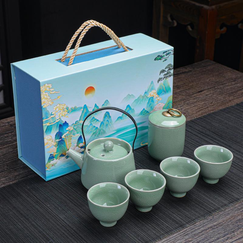 New Tea Set Guochao Gift Box Ceramic Tea Set Gift Set Company Annual Meeting Event Gifts