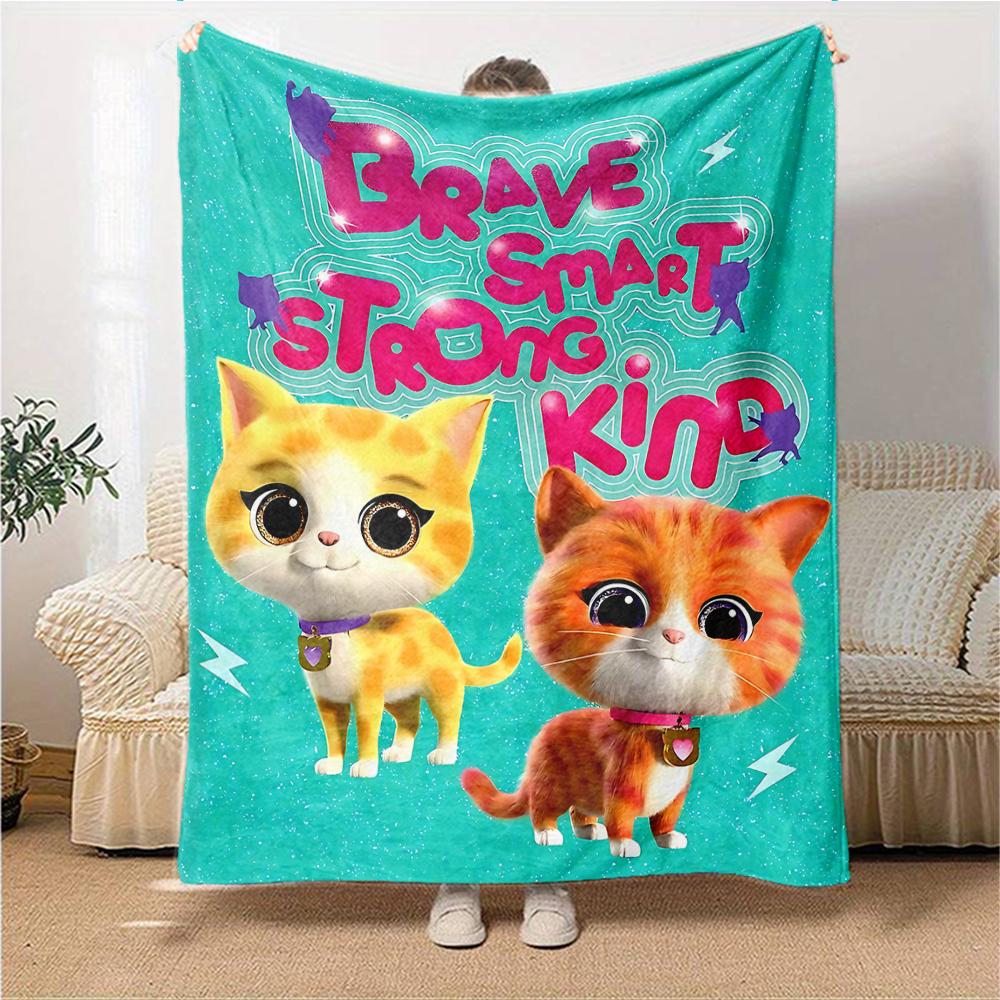 1Pc Cat Adventure Blanket For Couch Bed Plush Cozy Fuzzy Blanket Super Soft Warm Blankets For Fall And Winter 0918266