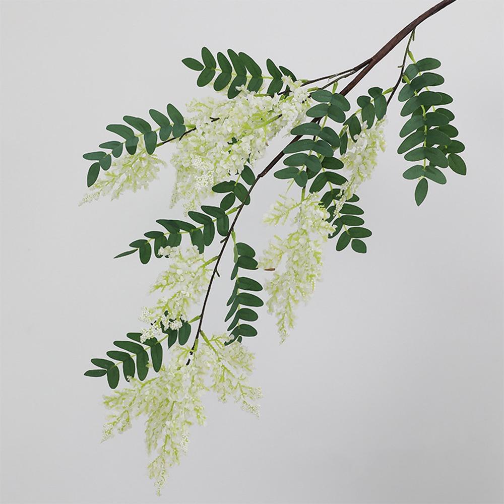 

120см Искусственный цветок софоры Реалистичный Искусственный цветок Симуляция софоры Декор для сада на открытом воздухе белый