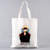 Borsa Shopping in Tela da Donna Jujutsu Kaisen Stampa Lettere Borsa a Spalla in Tessuto Femminile Borsa a Mano Eco Tote Riutilizzabile per la Spesa