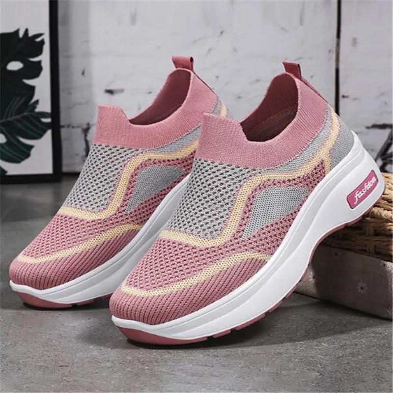 Women's Casual Shoes Woman Height Increasing Platform Sneakers Women Breathable Mesh Sports Shoes For Ladies Chunky Shoes