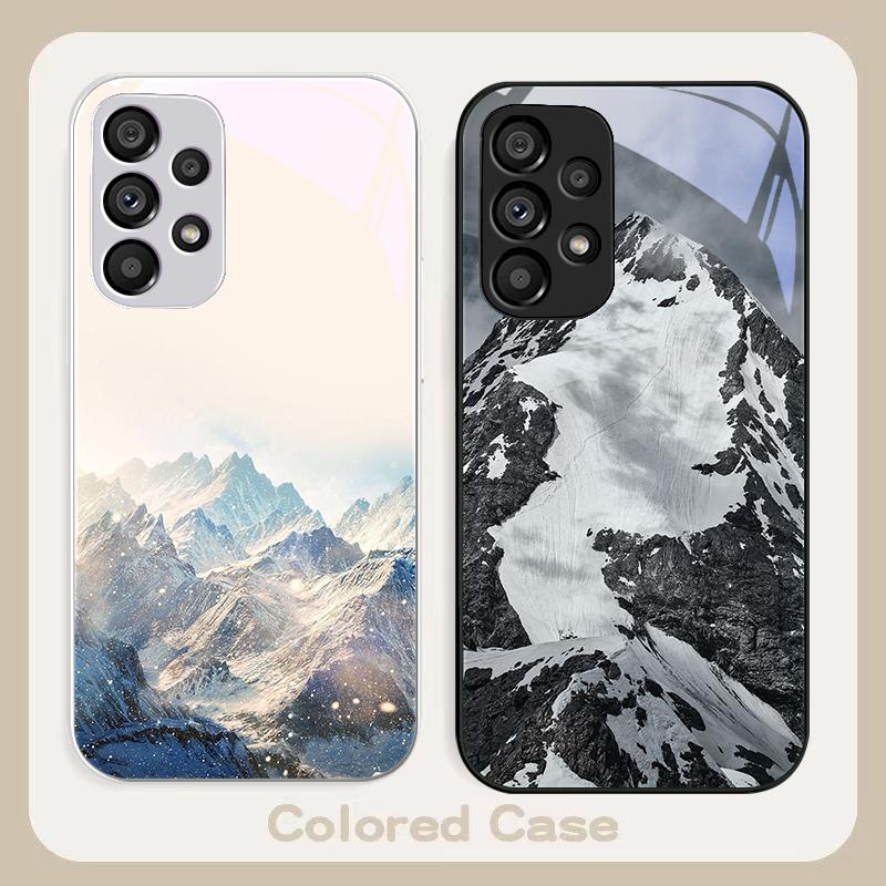 Snow Mountain Scenery For Samsung S8 S9 S10 S20 U Ltra S21 Pro S22 Plus S23 FE S24 Ultra S25 Edge S25Ultra Glass Phone Case