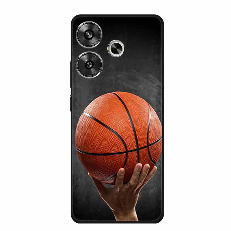 6.79" For Poco M6 4G Case POCOM6 Phone Cover Black Silicone Soft Back Cover Case For Xiaomi Poco M6 4G Case M 6 Protective Coque