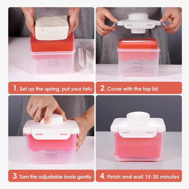 Set di Strumenti da Cucina Fai da Te Stampo Pressa per Tofu in Plastica Stampo Fatto in Casa per Tofu Stampo per Fare il Tofu da Latticini di Soia con Garza per Formaggio