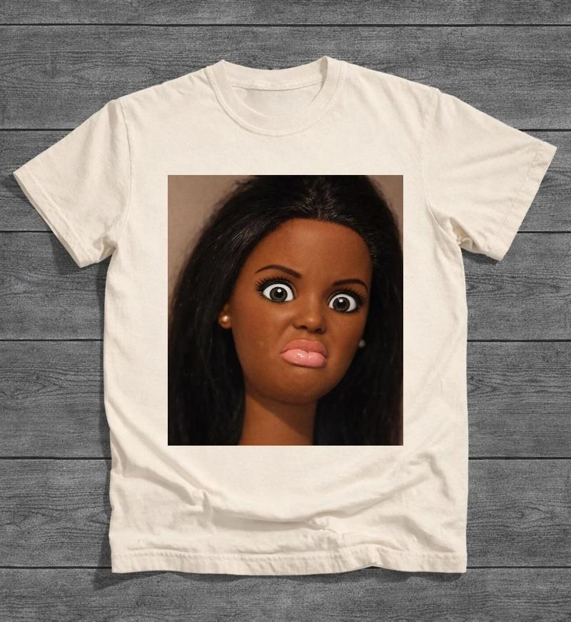 Funny African American Disgusted Black Doll Face Meme Shirt Summer Unisexs And Unisexs Loose And Breathable TShirt Top