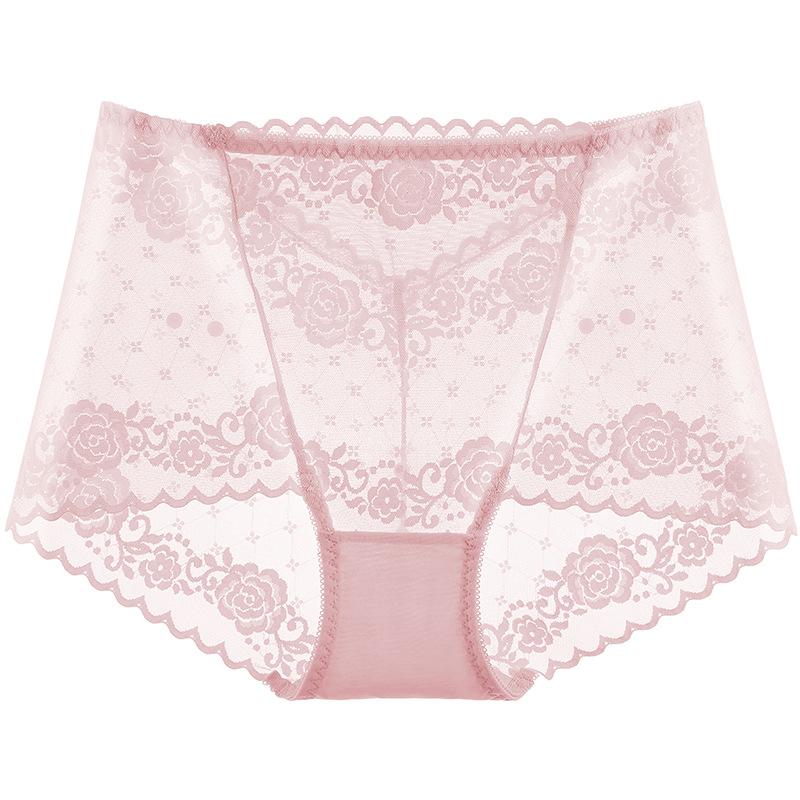Sexy Women Underwear Lace Mesh Briefs Pure Cotton Crotch Tange Thong Women Lace Panties Underpants