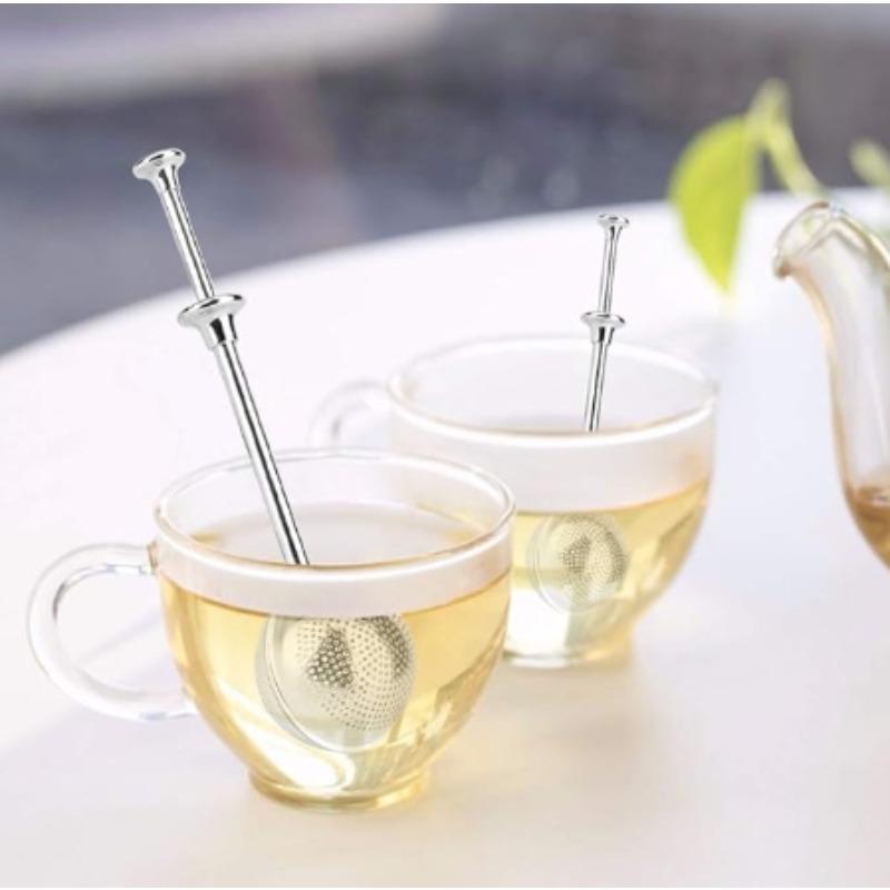 Portable and Convenient 304 Stainless Steel Filter Tea Ball Pressure Tea Brewing Device with Telescopic Home Drinking Function