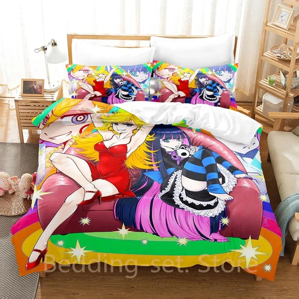 Panty And Stocking Bedding Set Single Twin Full Queen King Size Bed Set Adult Kid Bedroom Duvetcover Anime Bed Sheet Set