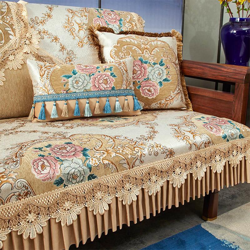 

Роскошные европейские диванные подушки, противоскользящие чехлы для диванов для гостиной, жаккардовая вышивка, чехол для дивана, подушка для сиденья, задняя крышка, полотенце 50X60