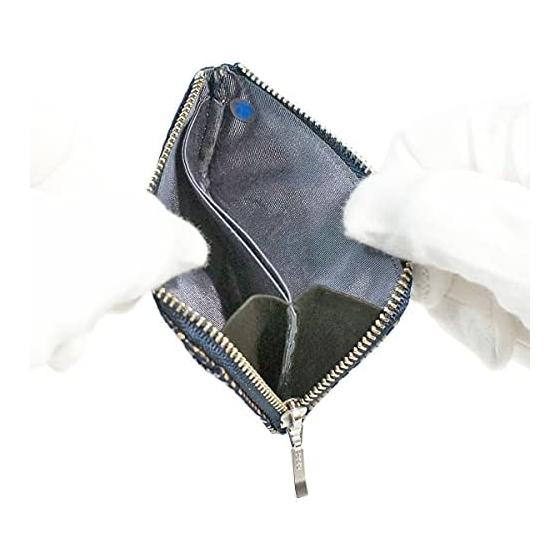 Inden-ya Inden Coin Purse F-Coin Purse 05 Deer Leather Navy x White Lacquer Patterned 1005-14-167 Custom Color Natural Deer Leather with Lacquer