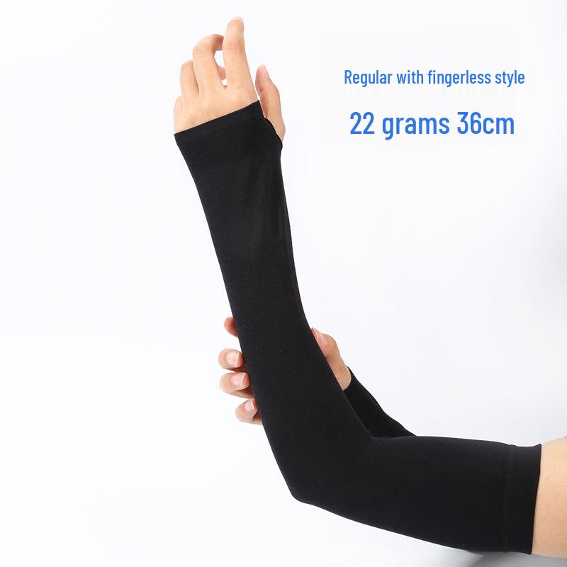 Custom UV Protection Ice Silk Arm Sleeves for Men & Women – Long, Solid Color, Summer Outdoor Wear