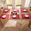 Demetex Cotton Japanese Easy Machine Dining Wine Red Placemat, Fabric, Linen, Double-Layer Fabric, Plain, Style, Flexible, Thick, Insulating,