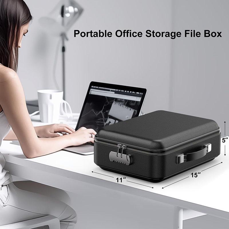 Portable Waterproof Fireproof Hard Shell Document Storage Box