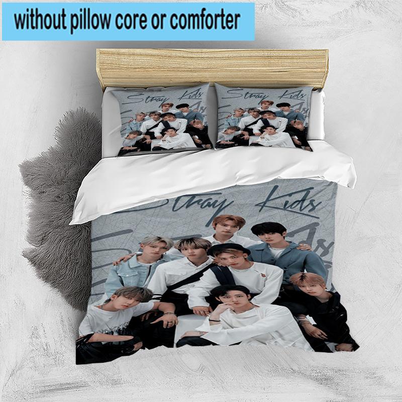 3PCS K-pop Group Stray 3pcs Bedding,Including 3PCS Duvet Cover And 2pcs Pillowcases Perfect for Christmas,Ideal for Bedroom, Dormitory