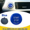 Blue Engine Start Stop Push Button Replace Cover Trim For BMW X5 E90 E92 E60