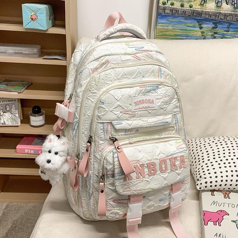 School bag for children, primary school students and girls, high-value two-piece set, large-capacity backpack, fashionable backpack bag.