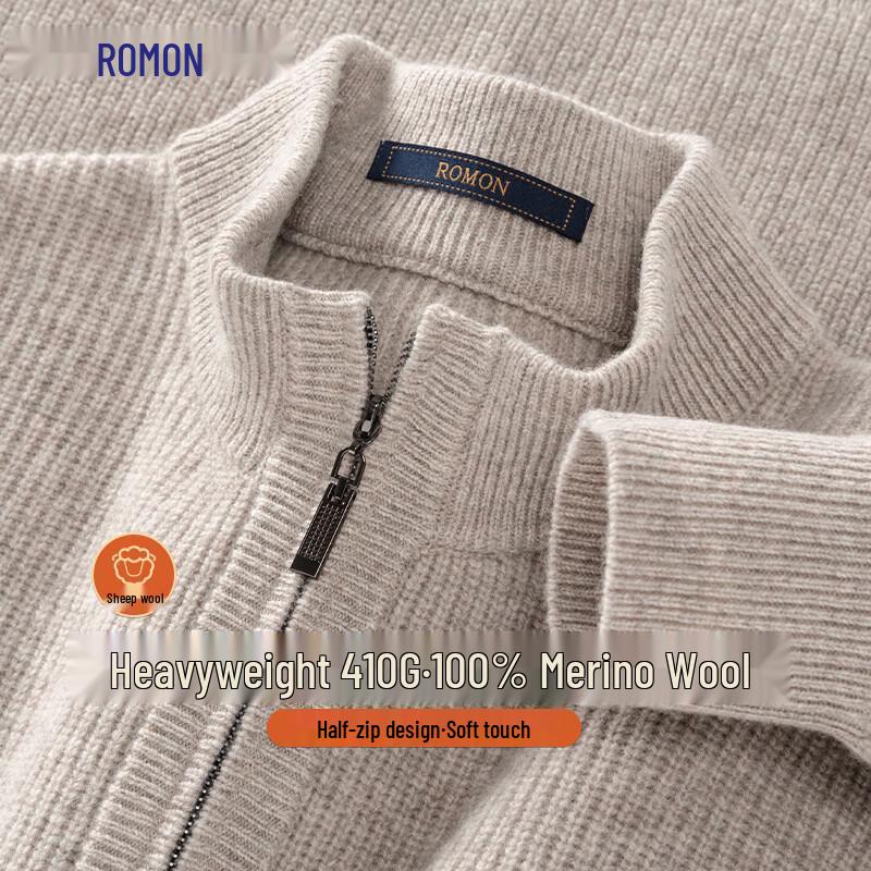 

Romon Men s 100% Pure Wool Thickened Mock Neck Pullover Sweater 3XL