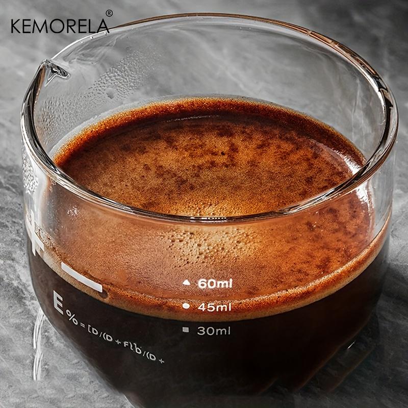 KEMORELA 1/2 STÜCK Espresso Shot Gläser 60ml Klare Skala Messbecher Flüssigkeit Schweres Glas Kaffeetassen Heim Barista Zubehör