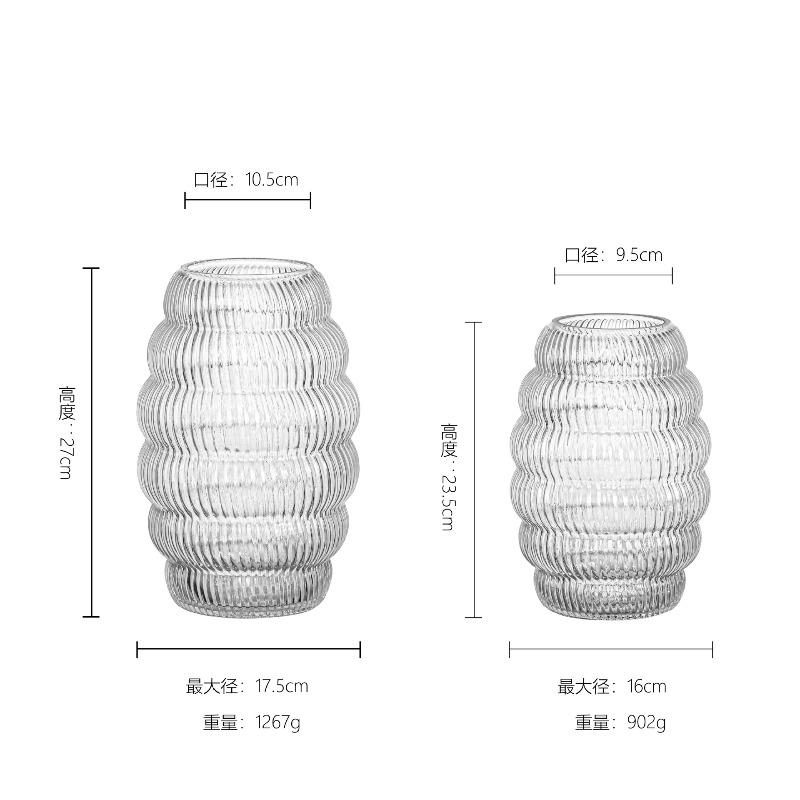 Creative Gray Transparent Glass Vase Hydroponic Flower Desktop Decoration Donut Shaped Flower Vase Handicrafts Home Decoration