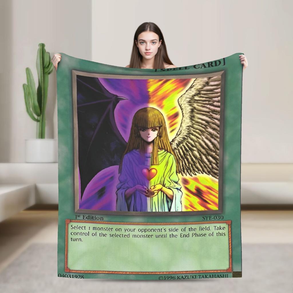Anime Yu Gi Oh Card Blanket  Camping Flannel Throw Blanket For Bedroom Warm Custom DIY Quality Bedspread Birthday Gift
