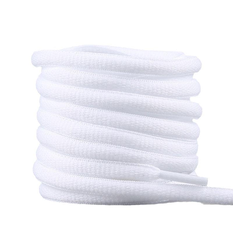 Unisex White Canvas Sneakers with Cotton Flat Shoelaces - Semi-Circular Style