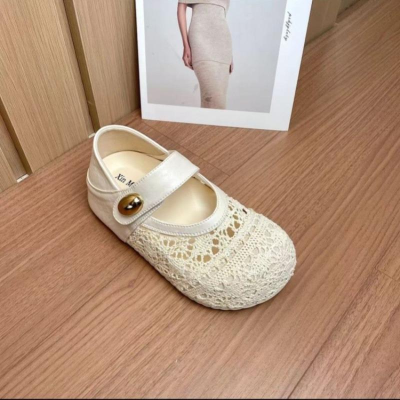 Fashion Heightened Platform Two-Wear Single Shoes Spring New Round Toe Shallow Mouth Versatile Lace Casual Fashion Baotou Flat Shoes