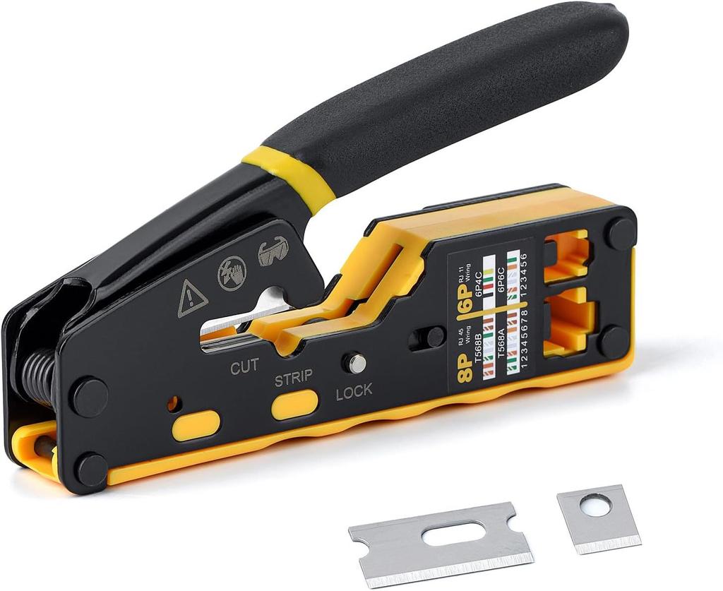 Set Mesh Cutters Network Crimping Test Perforated Crystal Head Making Pliers Tool Combination Hardware Network Repair