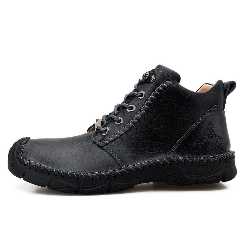 Neue Herrenschuhe Retro Outdoor Wanderschuhe Übergröße High-Top Lederstiefel Taschenkopf Werkzeug Herrenstiefel Martin Stiefel Außenhandel