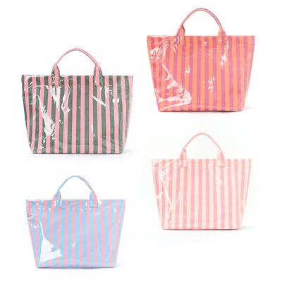 Gestreifte Tote Bag mit hohem ästhetischem Wert Leichte Handtasche für den Weg zur Arbeit, Große Kapazität Tragbare Reise-Schultertasche