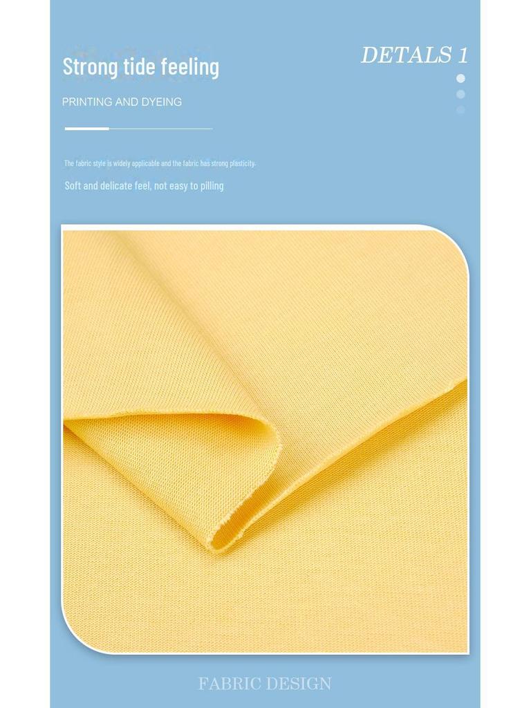 300g Heavyweight Combed Cotton Double Yarn T-Shirt Fabric - Smooth, Trendy, Pure Cotton Sweat Cloth