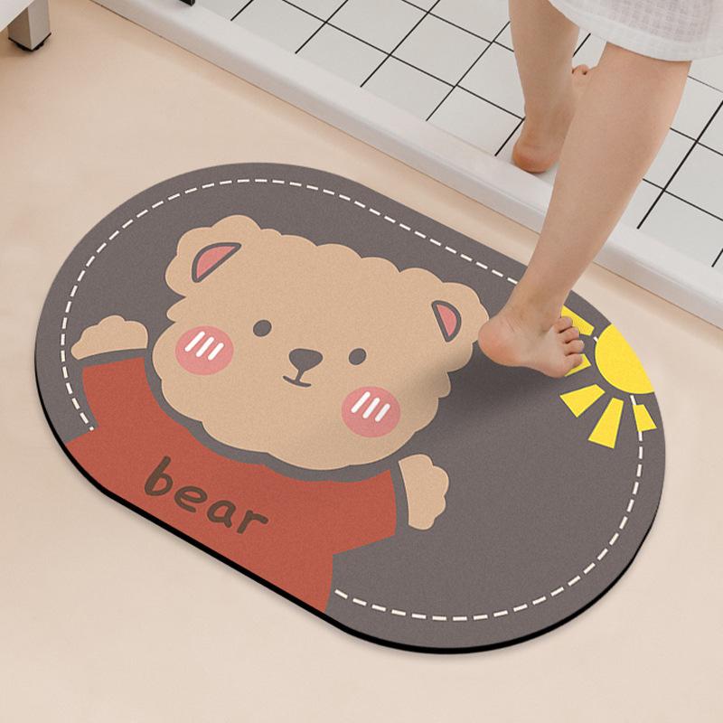 Bathroom Bathroom Door Mat Absorbent Diatom Mud Soft Pad Toilet Quick-drying Anti-slip Pad Toilet U-shaped Foot Pad