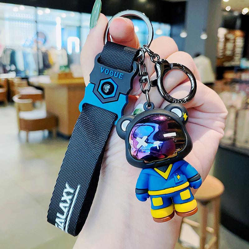 

Creative Cartoon Bear Keychain Cute Accessory For Cars Backpacks And Gifts BlueYellow