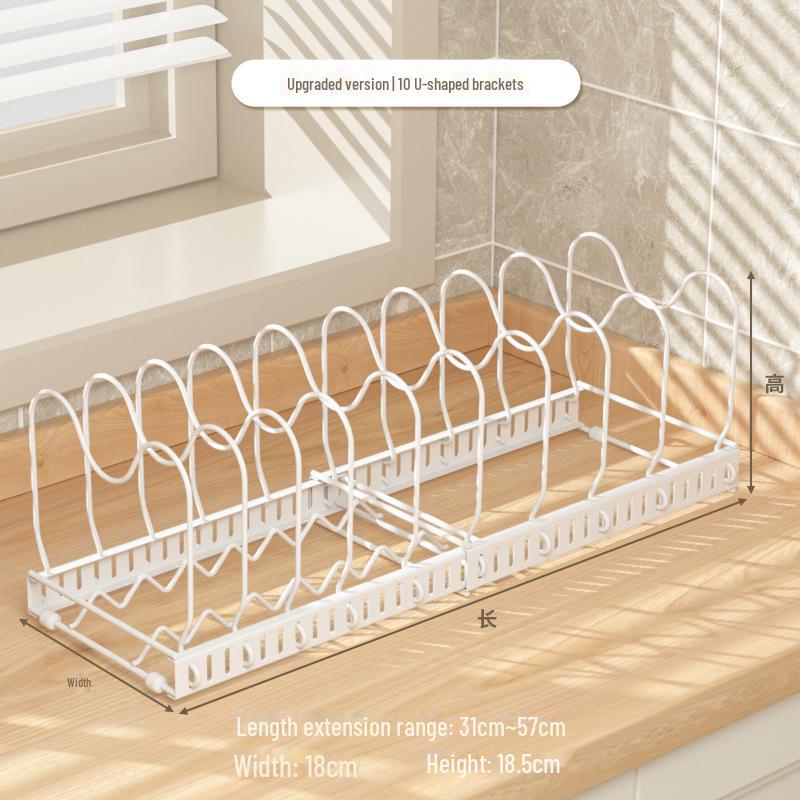 Retractable Pot Lid Rack for Kitchen Countertop Storage