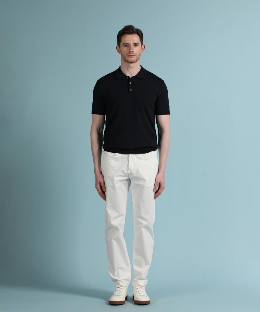 PANICALE Navy Viscose Blend Polo Knit (Type B)