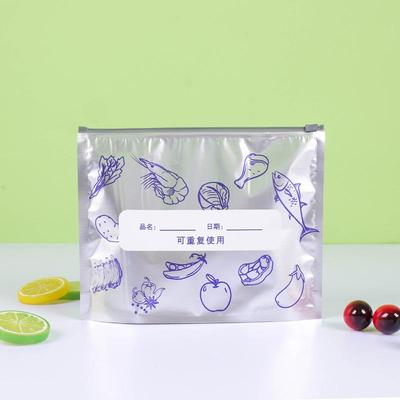 10Pcs/Bag Reusable Zip Lock Bag Large Capacity Aluminum Foil Food Bag Leakproof Freezer Safe Kitchen Fresh Bag