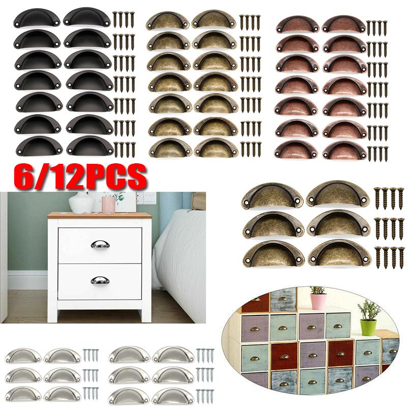 

12 шт. Чашка Вытягивание Ручки Оболочки Полумесяц Кухонный шкаф Дверца шкафа Ящик Великобритания