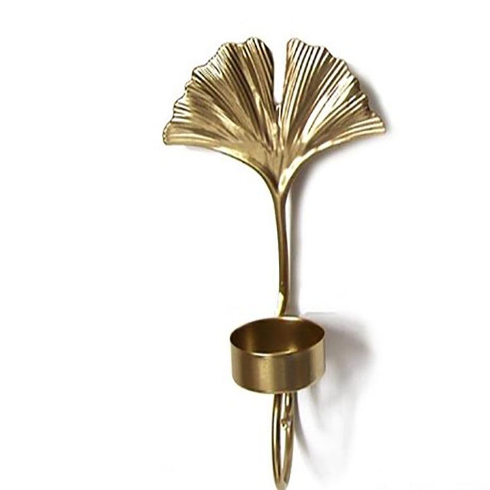 Pendant Candlestick Holder Metal Golden Leaf Candlestick Exquisite Candlestick  Candle