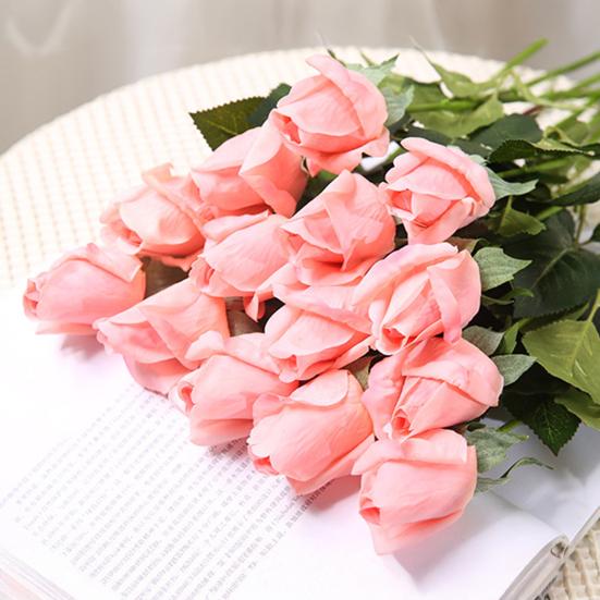 Rose Flower Buds Realistic Faux Silk Roses Bouquets Fake Flower Arrangement