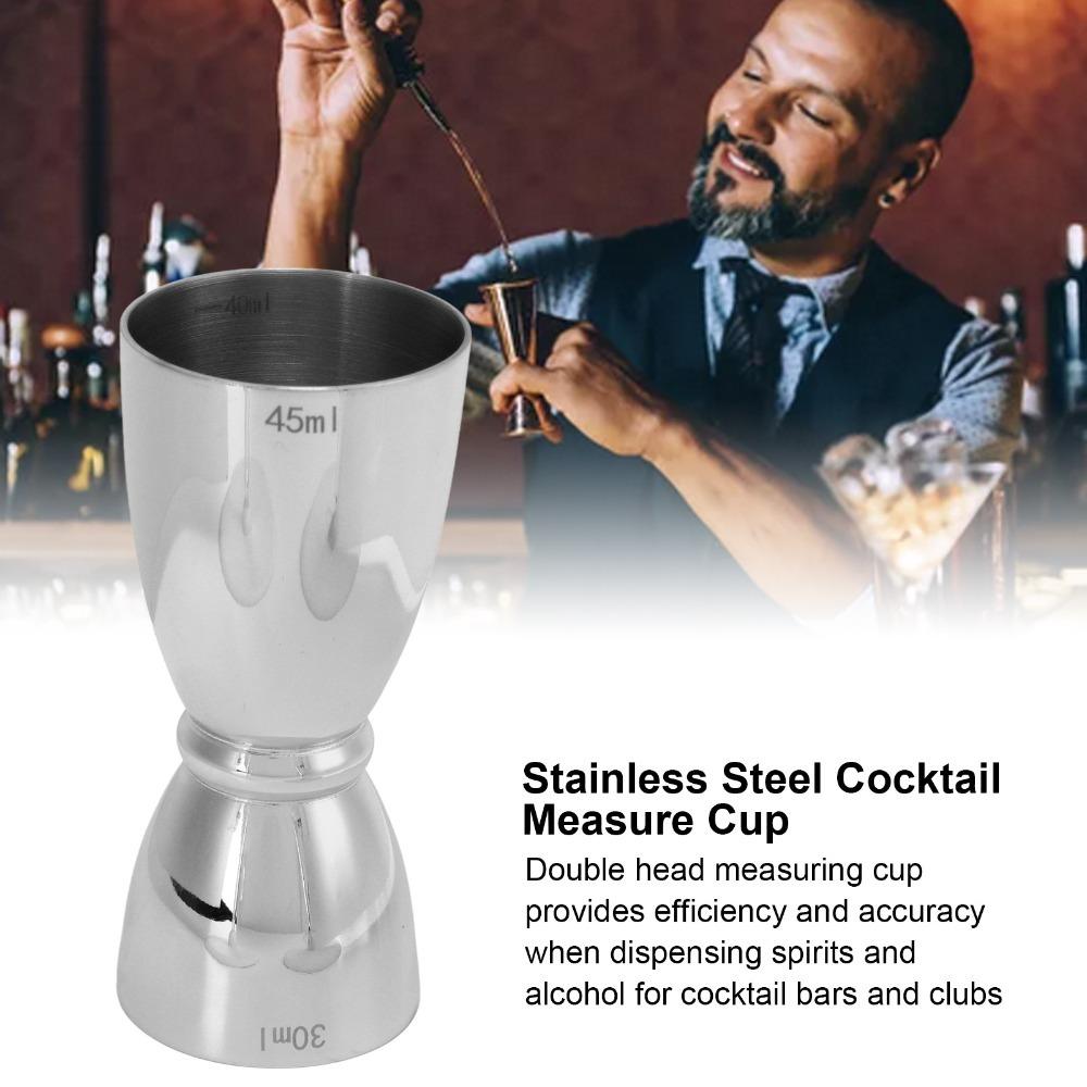 Stainless Steel Double Head Jigger Anti Rust Wine Measure Cup Durable Measuring Cup Bar серебряный