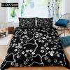 Chinese Traditional Painting Bedding Set Pink Plum Blossom Comforter Cover Set Full Size for Adults Teens Bedroom Decor 3pcs