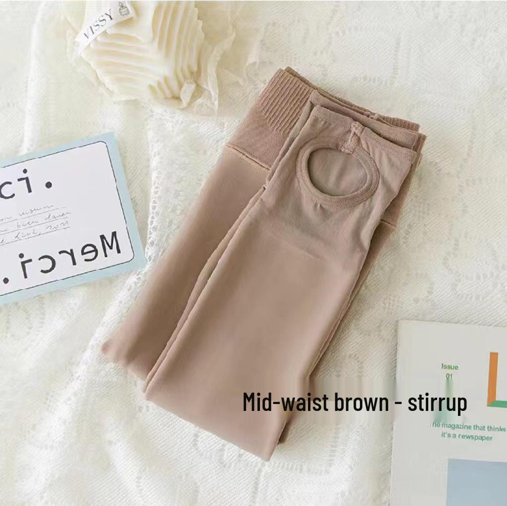 

Black Silk High Waist Butt Lifting Tummy Control Sheer Compression Tights with Velvet Lining No Velvet - 18-28°C