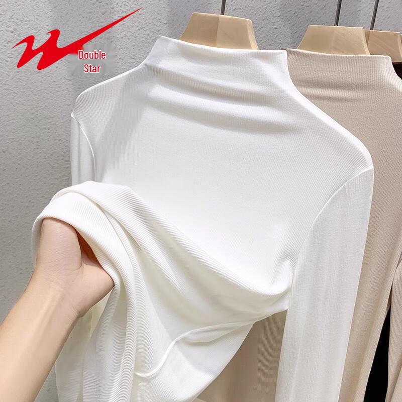 Shuangxing Women s Semi-High Neck Slim-Fit Knit Top XL